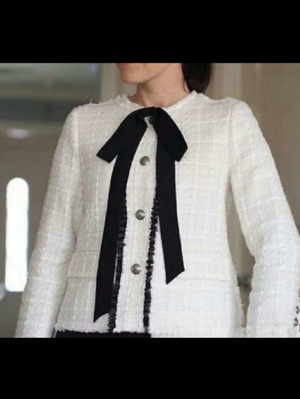 Zara Jacket Blazer with Black Bow Trim